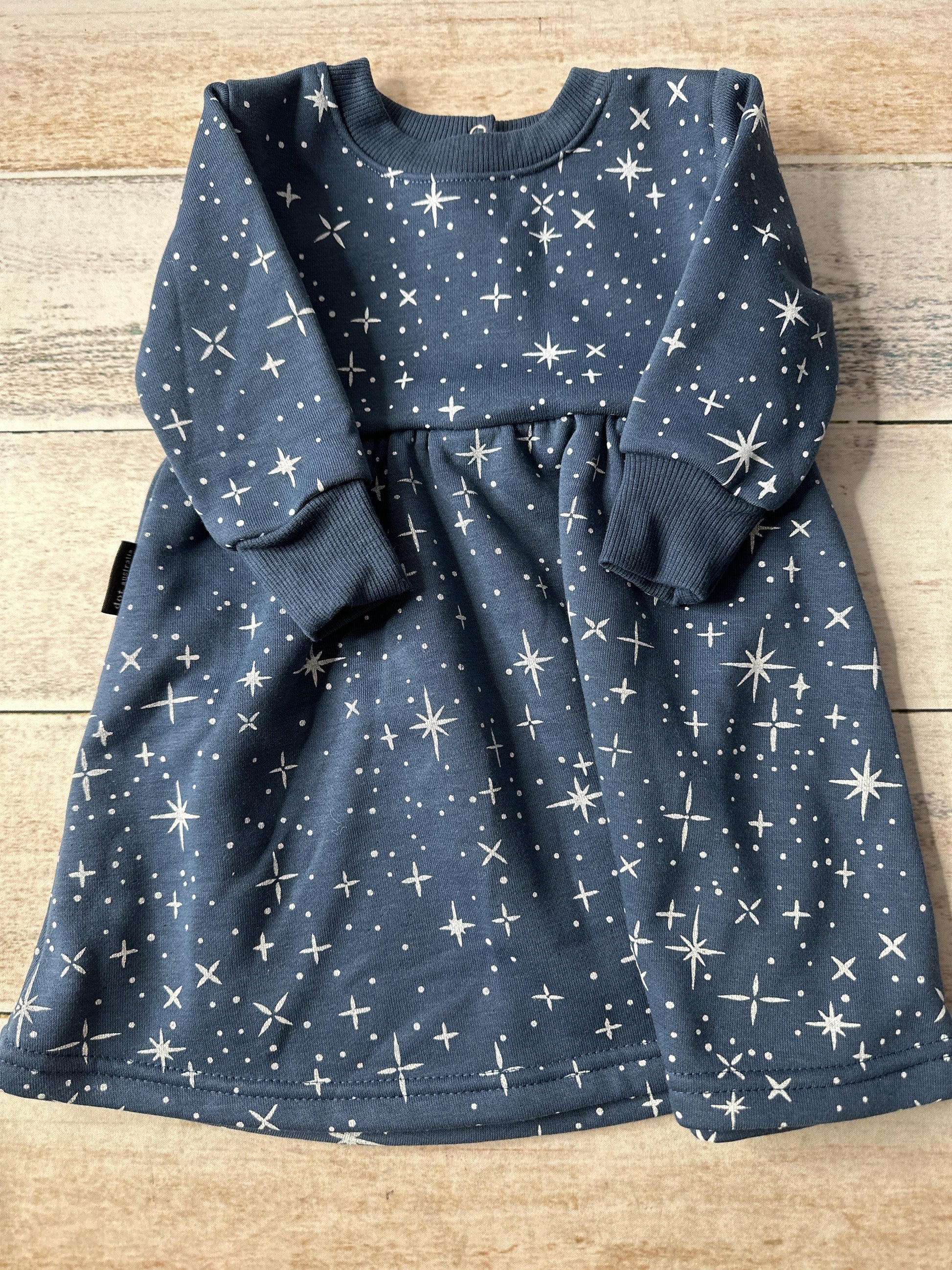 Dot Girls Light Blue | White Dress Size: 6-9 months Light Blue | White