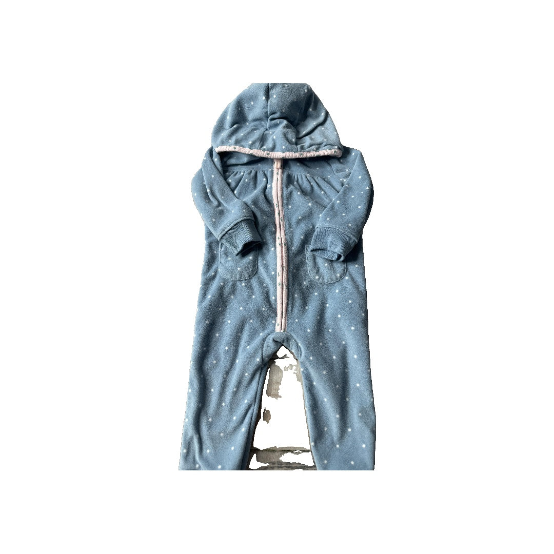 Carters Unisex Light Blue | White Long Sleeve Outfit Size: 12 months Light Blue | White