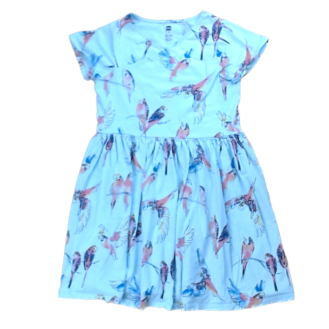 Tea Collection Girls Light Blue with Birds Dress Size: 12T Light Blue with Birds