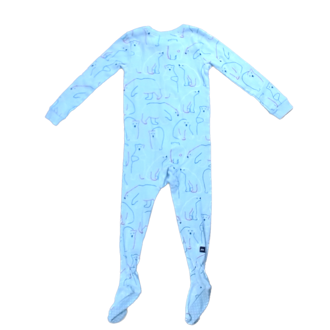 Tea Collection Unisex Light Blue with Polar Bears 1-piece footed Pajamas Size: 18-24 Months Light Blue with Polar Bears