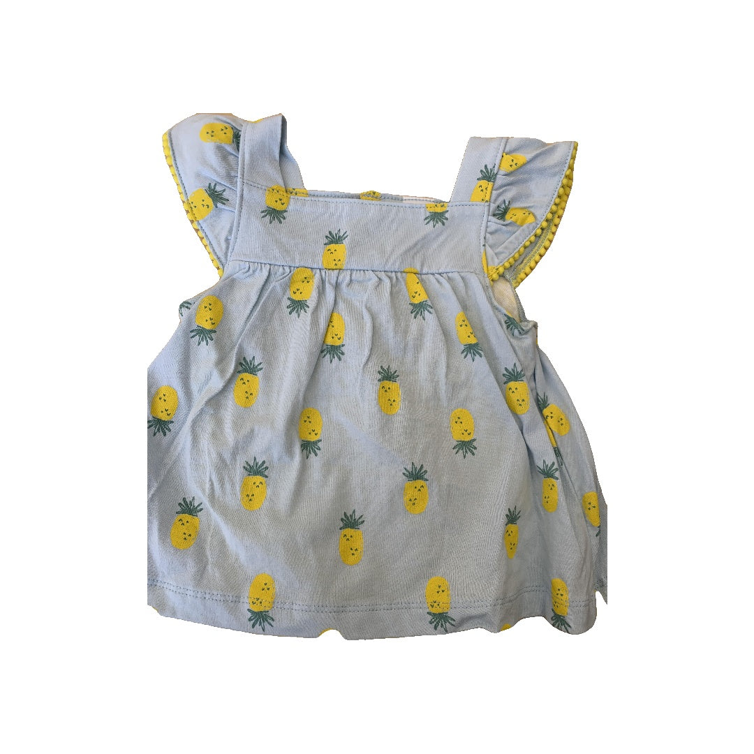 Carters Girls Light Blue | Yellow | Fruit Romper Size: 12M Light Blue | Yellow | Fruit