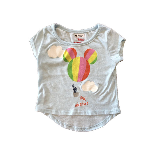 Disney Girls Light Blue | Yellow | light green | pink T-Shirt Size: 2 years Light Blue | Yellow | light green | pink