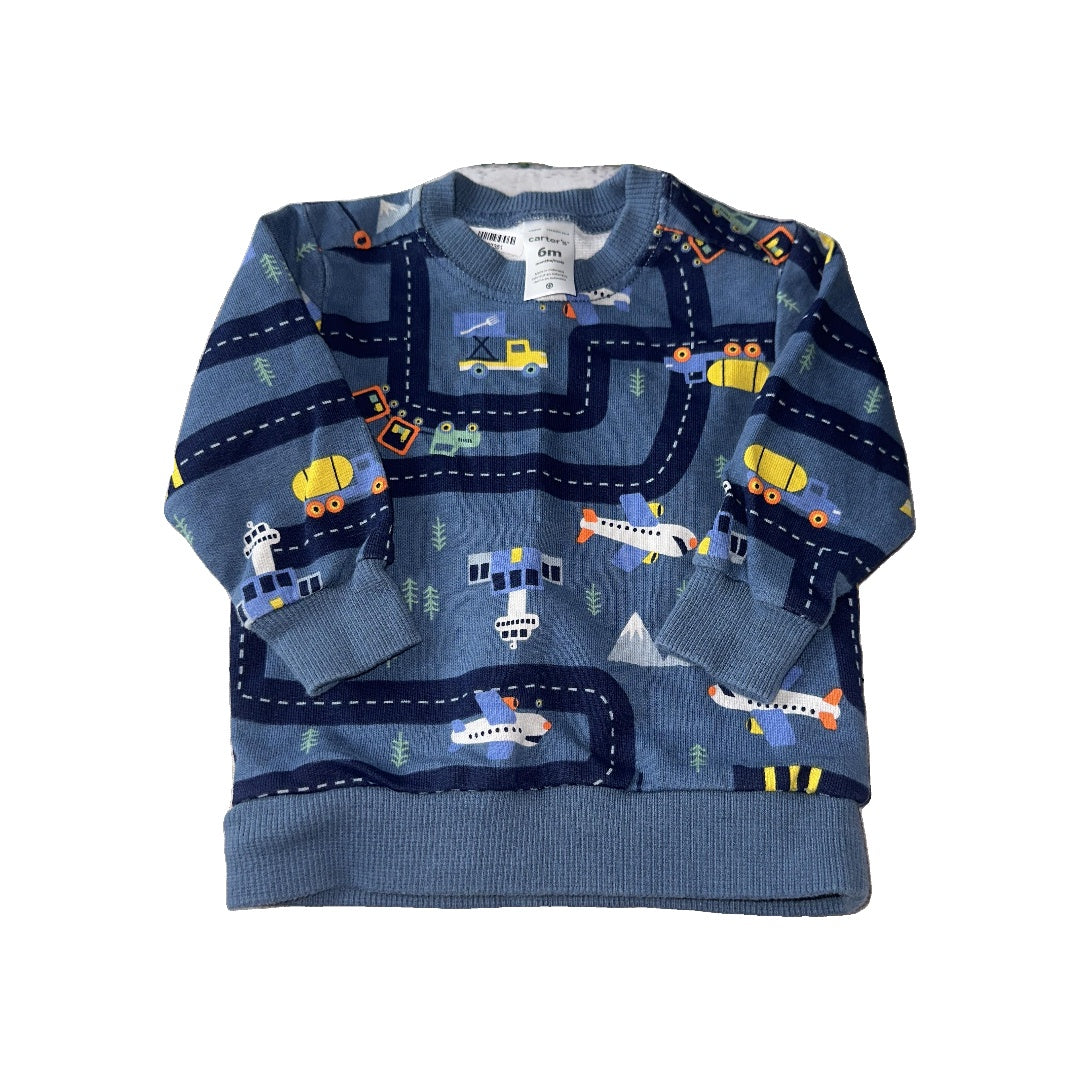 Carters Boys Light Blue | Yellow | Trucks Sweater Size: 6 months Light Blue | Yellow | Trucks