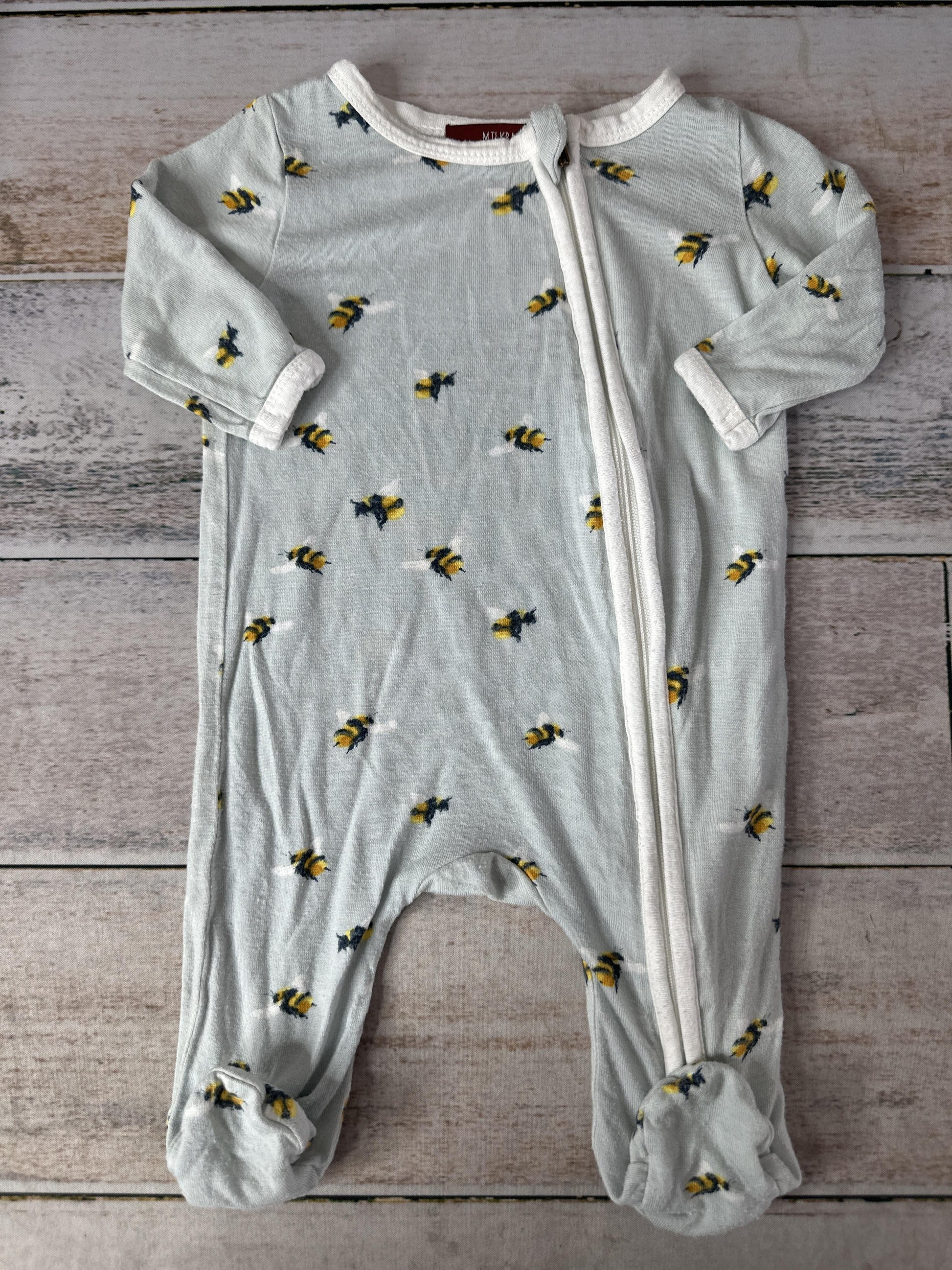 Milkbarn Unisex Light Blue | Yellow | White Pajamas Size: 0-3 months Light Blue | Yellow | White