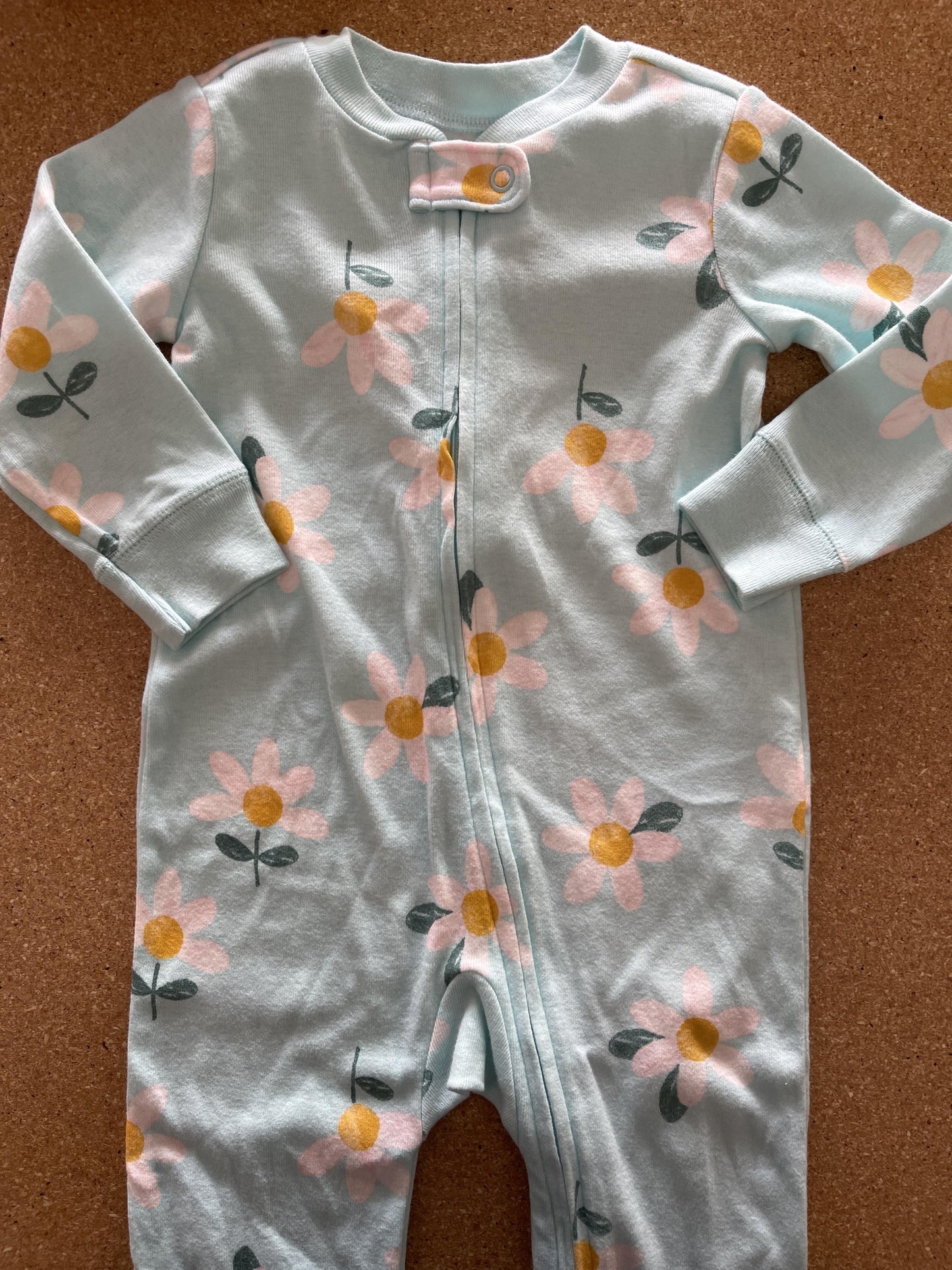 Carters Girls Light Blue | Yellow | White Pajamas Size: 9 months Light Blue | Yellow | White