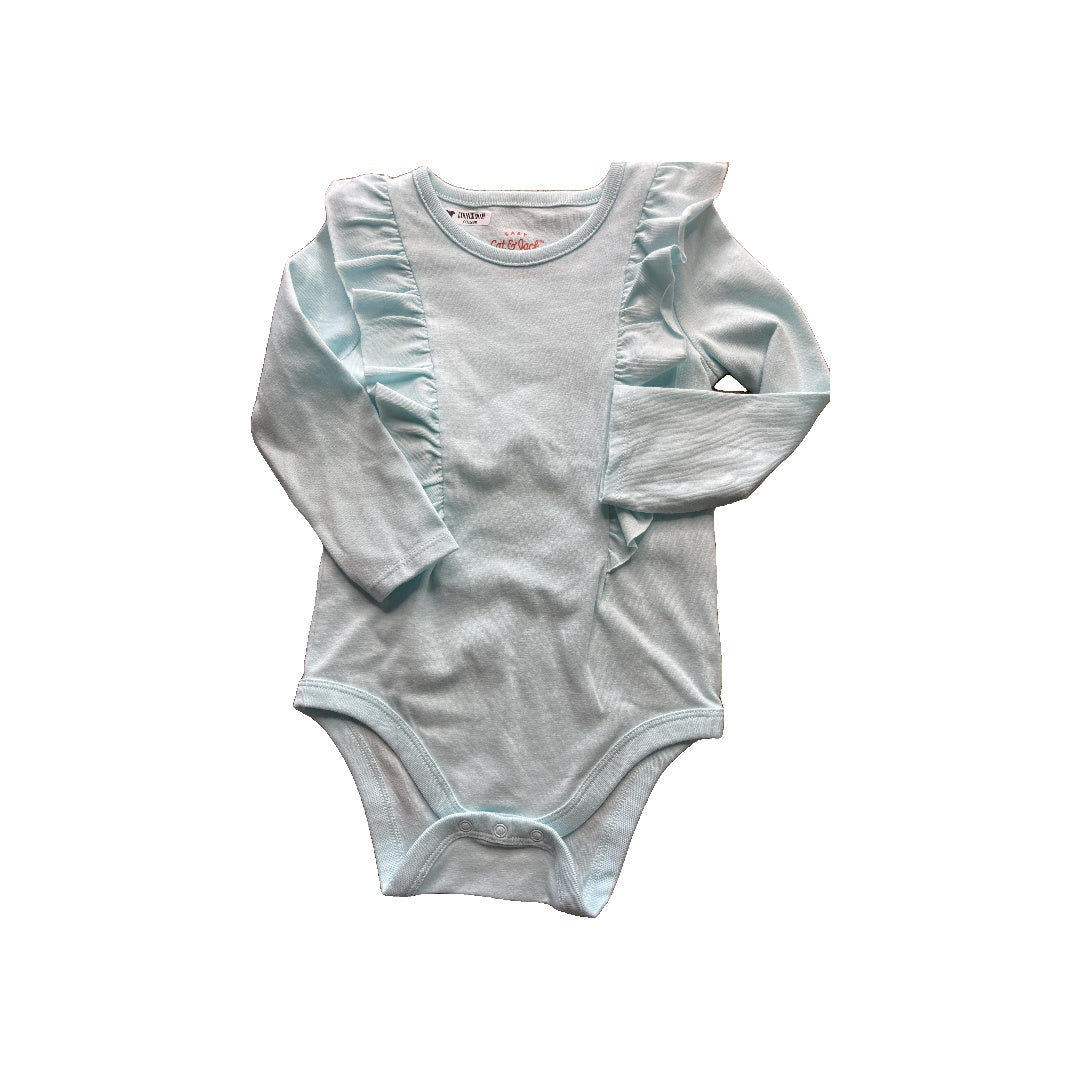 Cat & Jack Girls Light Blue Onesie Size: 12 months Light Blue