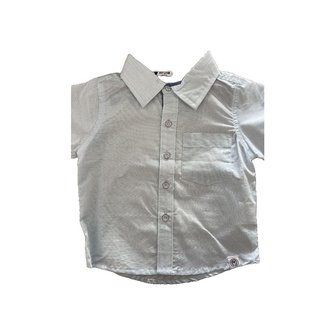 Perry Ellis Boys Light Blue Button Down Short Sleeve Size: 12 months Light Blue