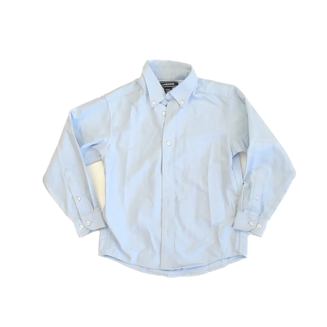Land's End Boys Light Blue Button Down Long Sleeve Size: 6 Years Light Blue