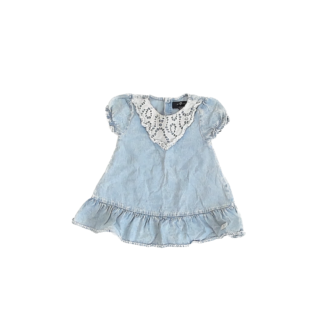 7 for all Mankind Girls Light Blue Dress Size: 12 Months Light Blue