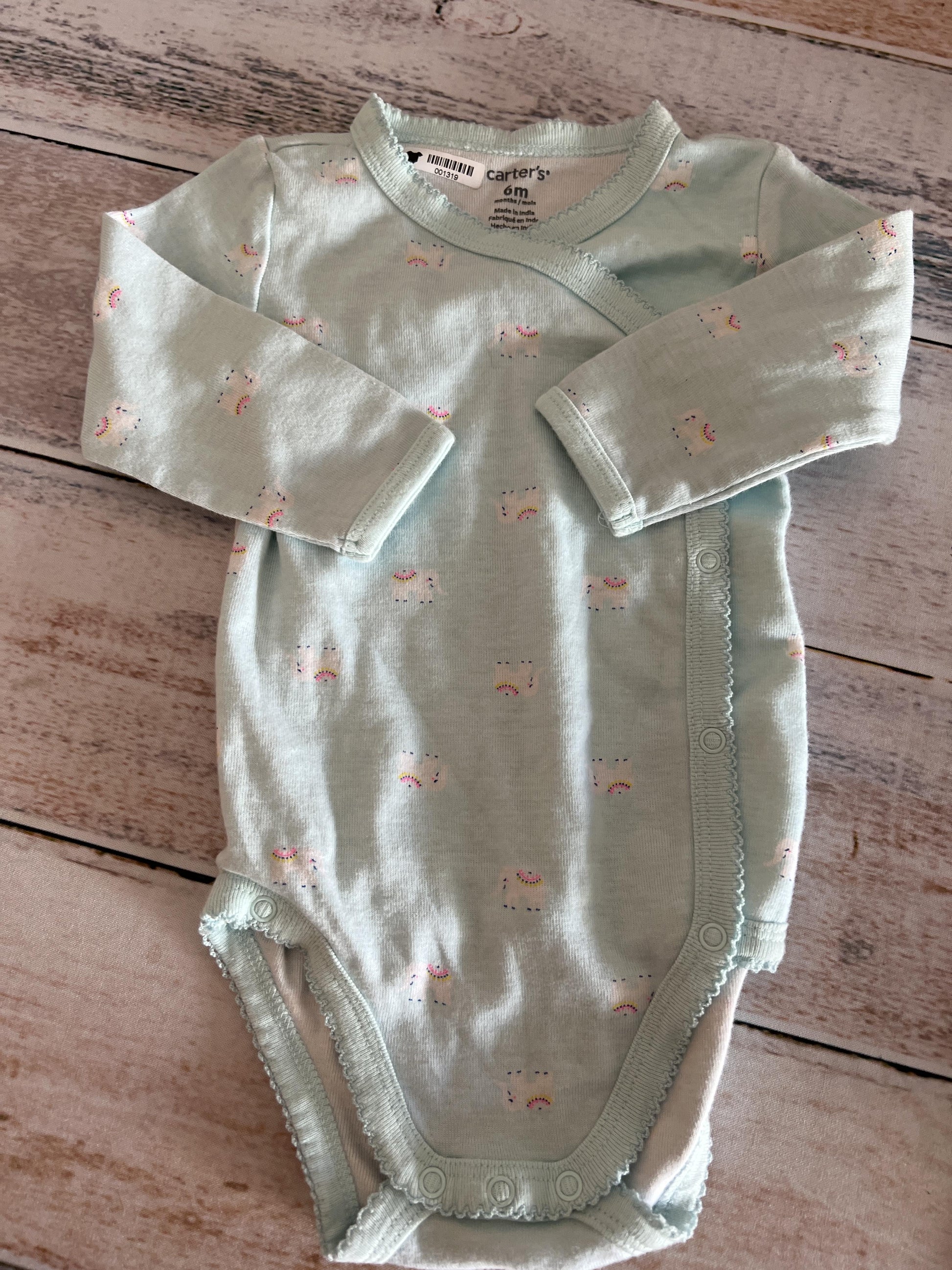 Carters Girls Light Blue Onesie Size: 3-6 months Light Blue