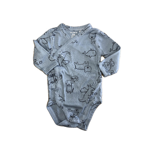 Carters Boys Light Blue Onesie Size: 3 months Light Blue