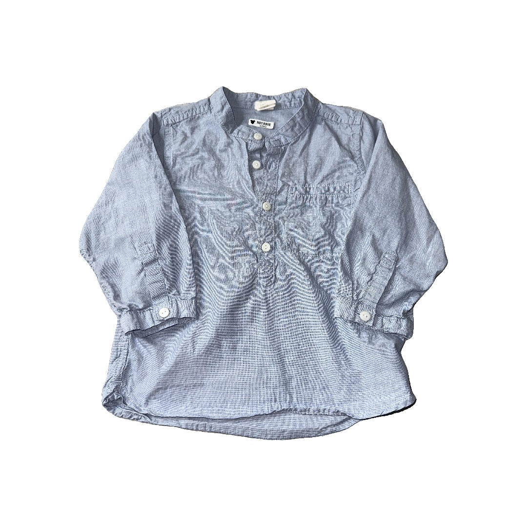 Girls Light Blue Button Down Short Sleeve Size: 12-18 months Light Blue