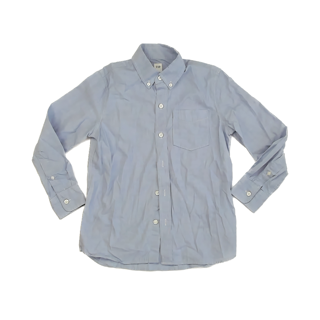 Gap Boys Light Blue Button Down Long Sleeve Size: 8 Years Light Blue