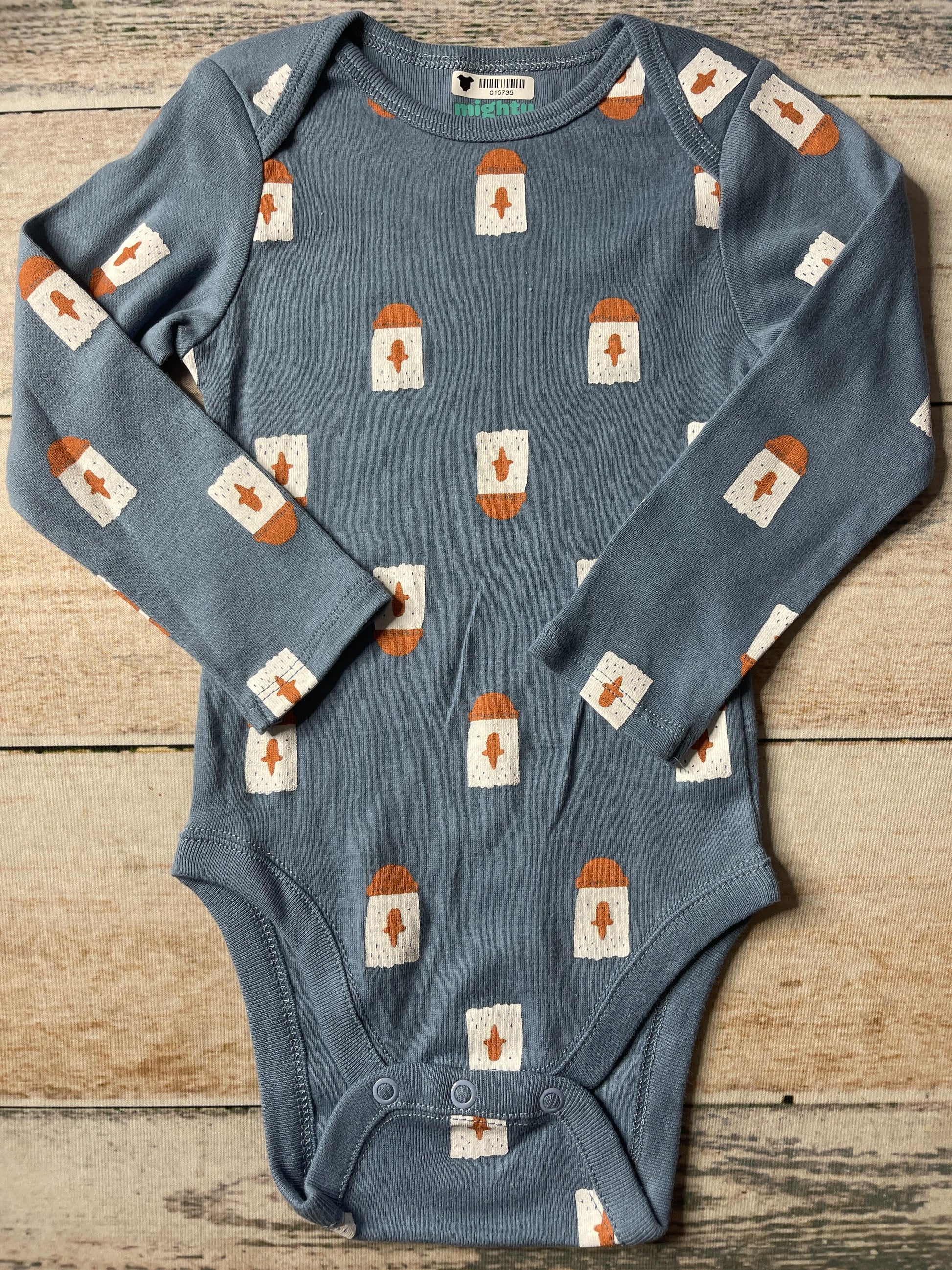 Mighty Boys Light Blue Onesie Size: 12 months Light Blue