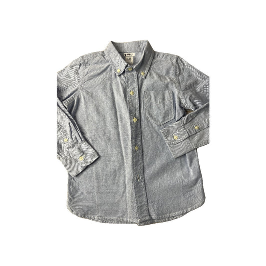 Gap Unisex Light Blue Button Down Short Sleeve Size: 4-5 Years Light Blue