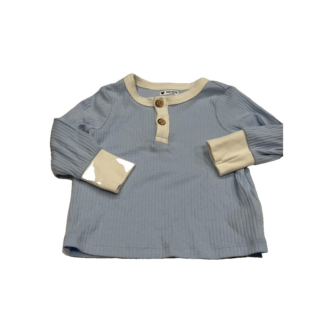 Cat & Jack Boys Light Blue Long Sleeve Shirt Size: 6-9 months Light Blue