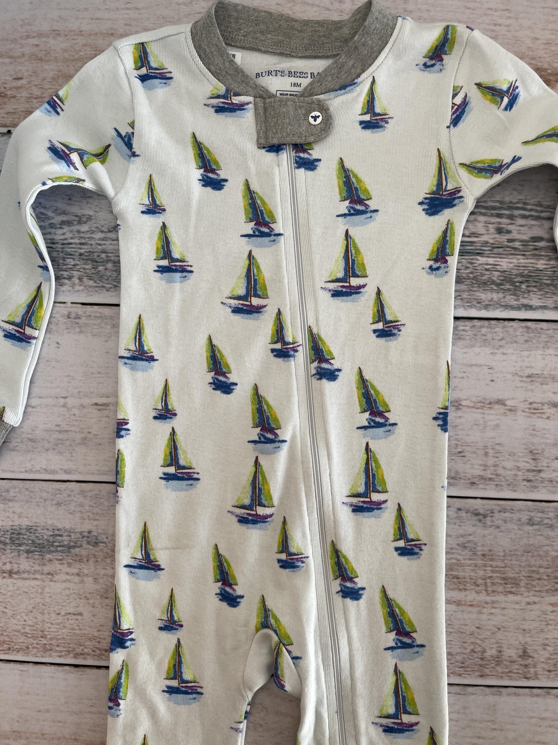 Burt's Bees Unisex Light Blue Pajamas Size: 18 months Light Blue