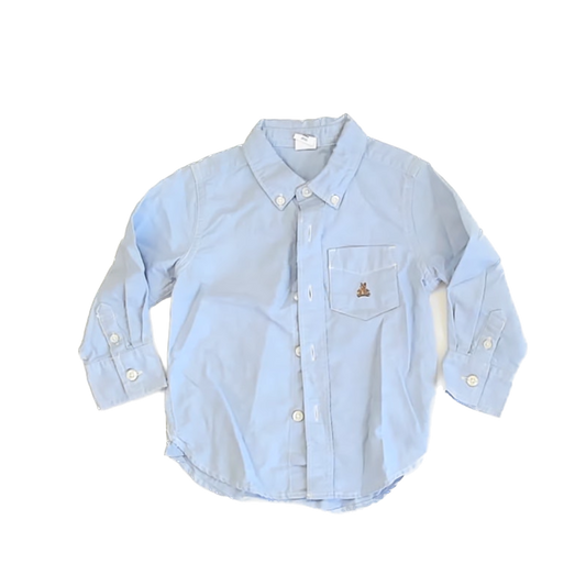 Gap Boys Light Blue Button Down Long Sleeve Size: 18-24 Months Light Blue