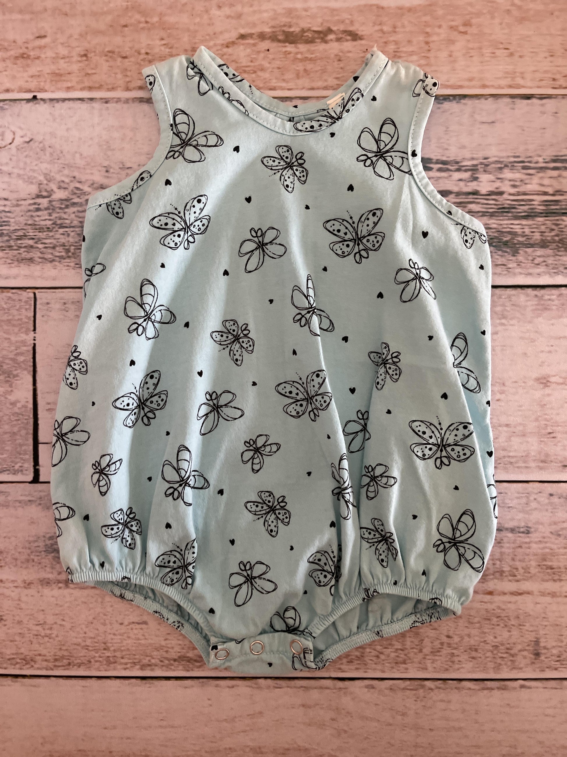 Pink Peony Kids Girls Light Blue Onesie Size: 6-9 months Light Blue