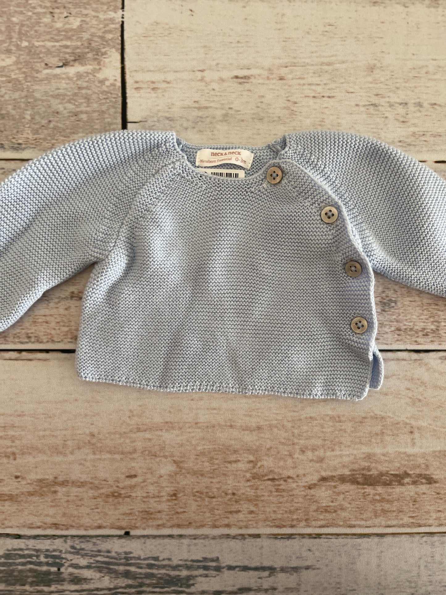 Neck & Neck Boys Light Blue Sweater Size: 0-3 months Light Blue