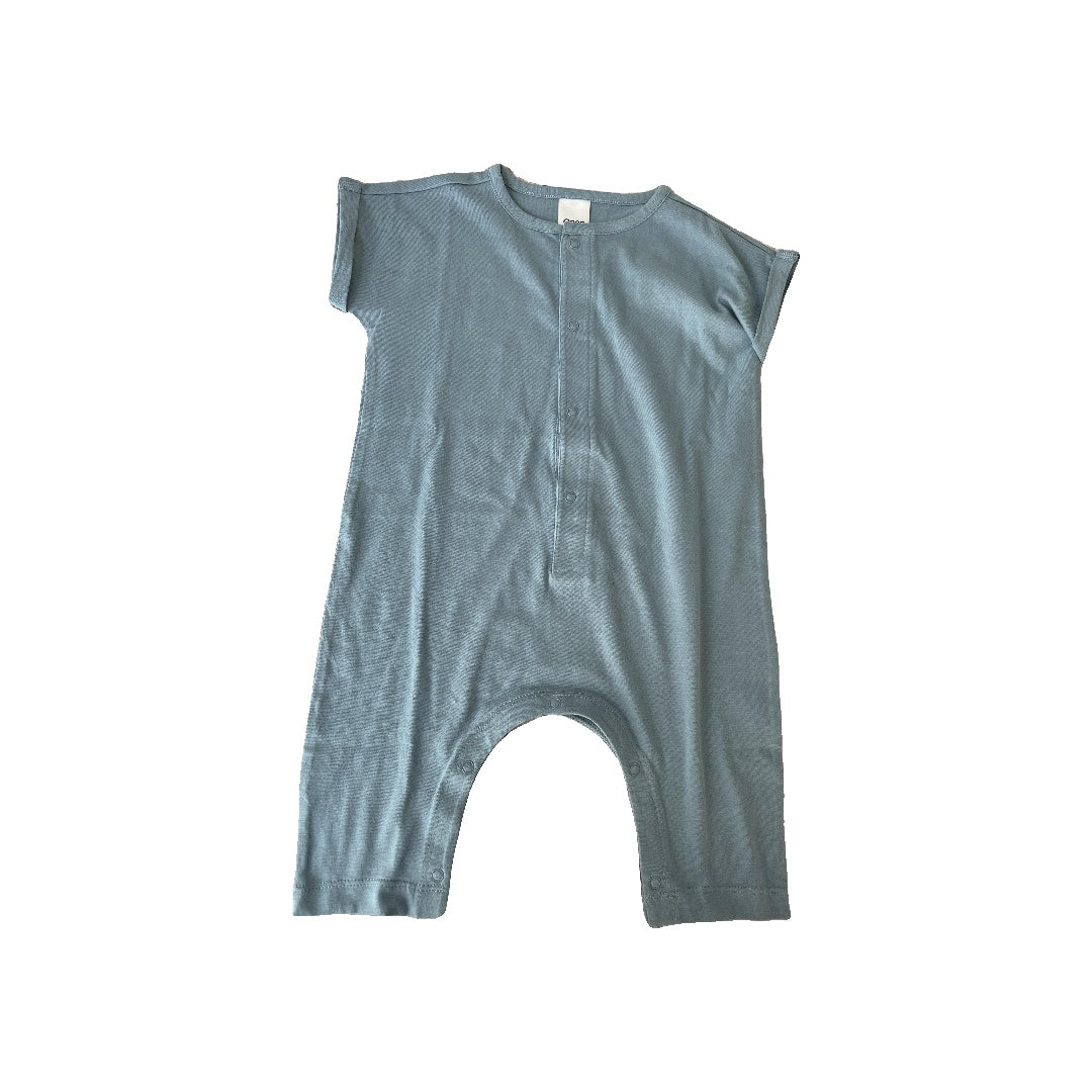 Open Edit Boys Light Blue Romper Size: 6 months Light Blue