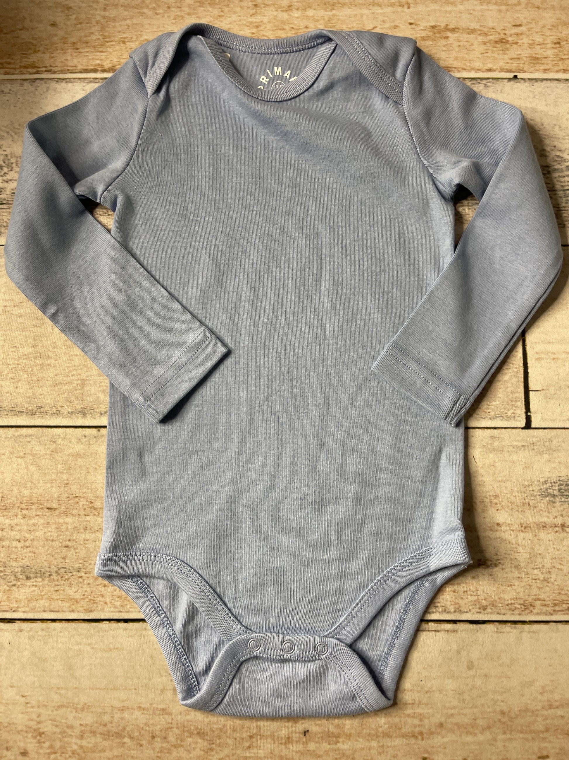 Primary Boys Light Blue Onesie Size: 12-18 months Light Blue