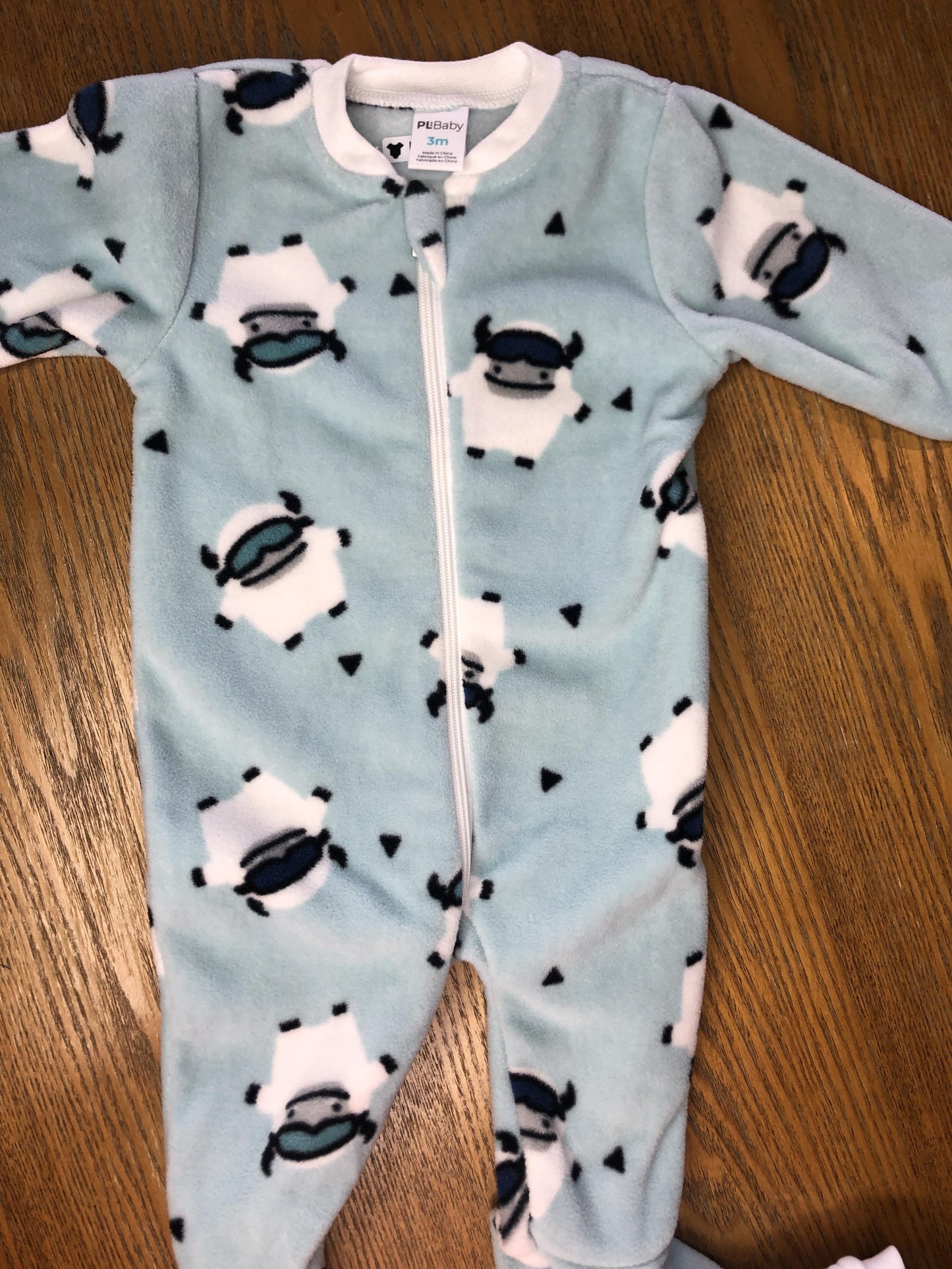PL Baby Unisex Light Blue Pajamas Size: 3 months Light Blue
