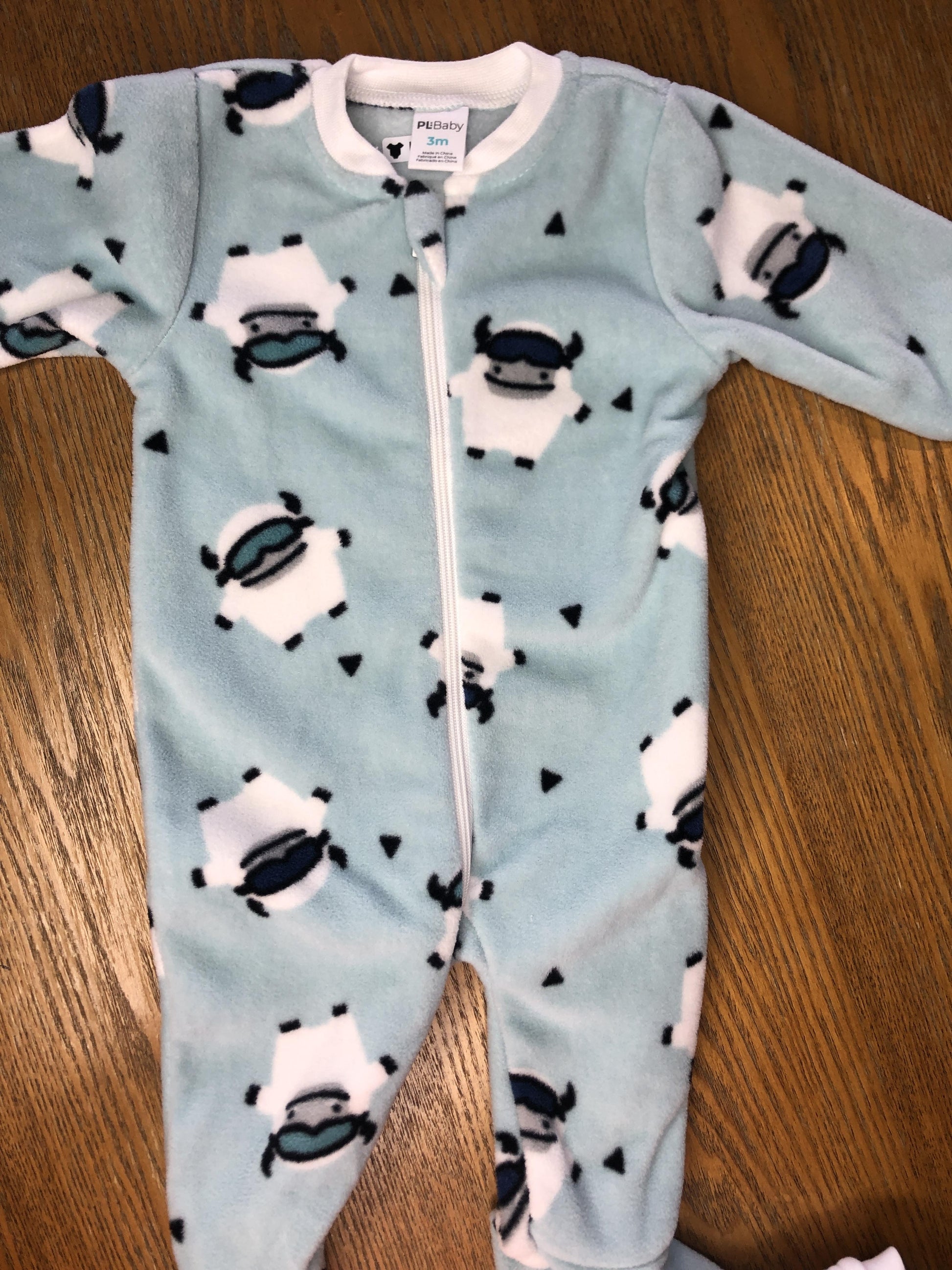 PL Baby Unisex Light Blue Pajamas Size: 3 months Light Blue