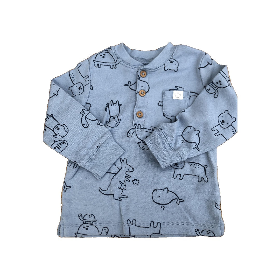 Carters Unisex Light Blue Long Sleeve T-Shirt Size: 12 months Light Blue