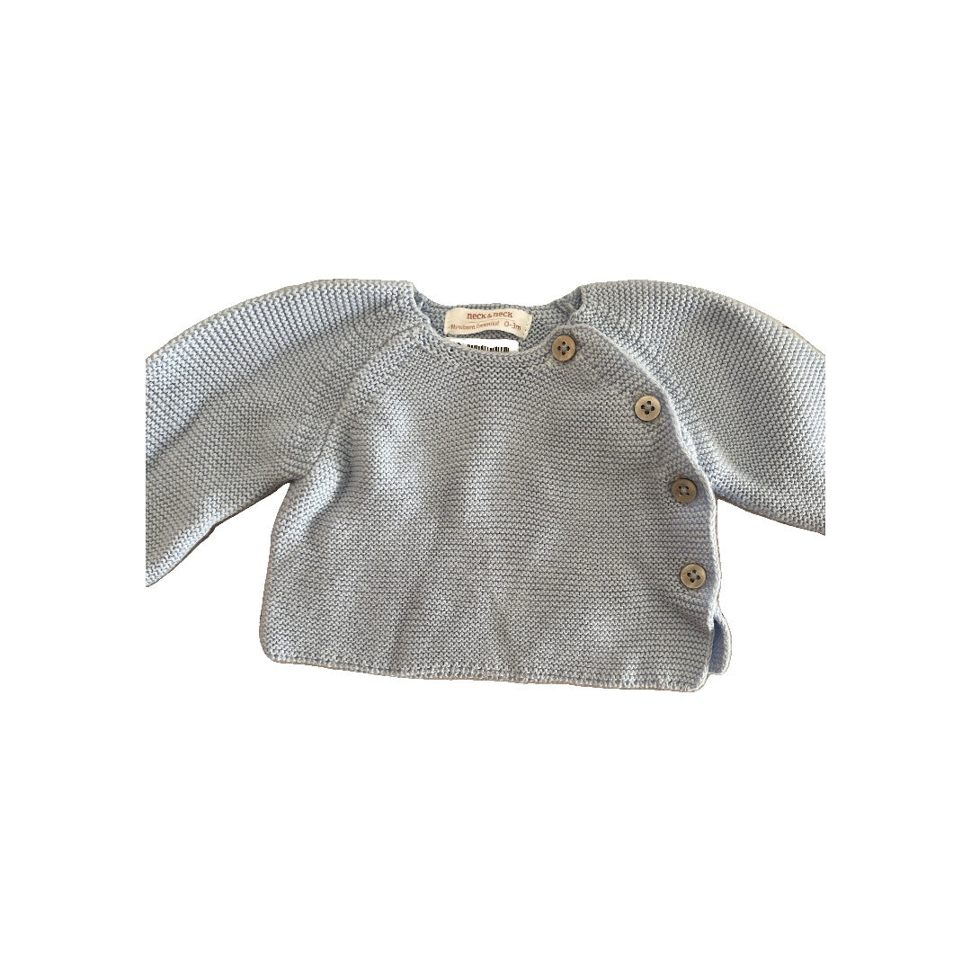 Neck & Neck Boys Light Blue Sweater Size: 0-3 months Light Blue