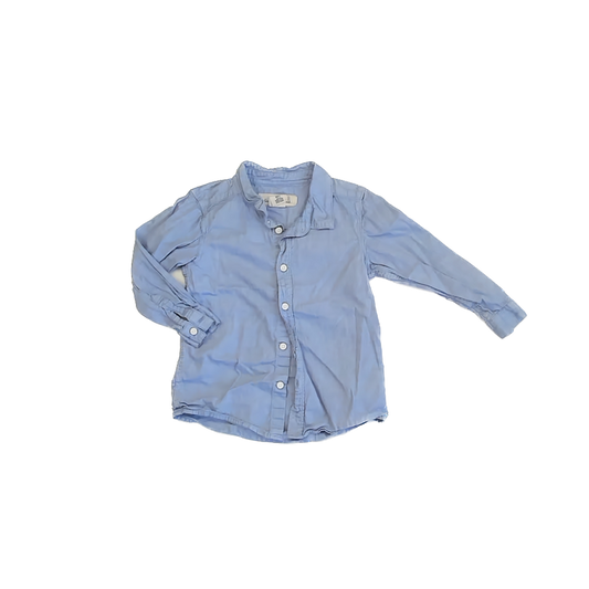 L.O.G.G. Boys Light Blue Button Down Long Sleeve Size: 18-24 Months Light Blue