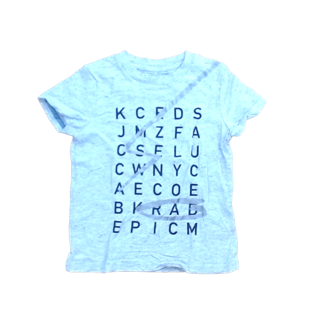 Rockets Of Awesome Boys Light Gray | Navy Letters | Silver Line T-Shirt Size: 4T - 5T Light Gray | Navy Letters | Silver Line