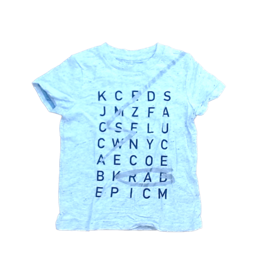 Rockets Of Awesome Boys Light Gray | Navy Letters | Silver Line T-Shirt Size: 4T - 5T Light Gray | Navy Letters | Silver Line