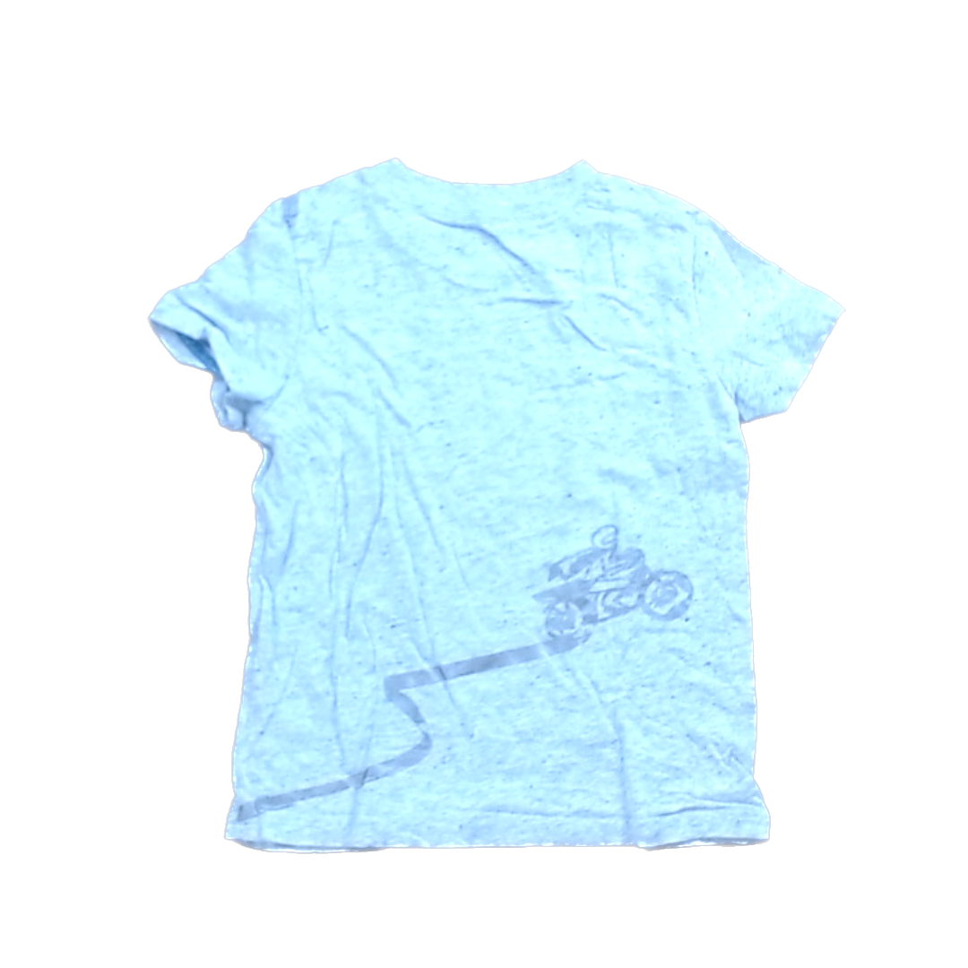 Rockets Of Awesome Boys Light Gray | Navy Letters | Silver Line T-Shirt Size: 4T - 5T Light Gray | Navy Letters | Silver Line