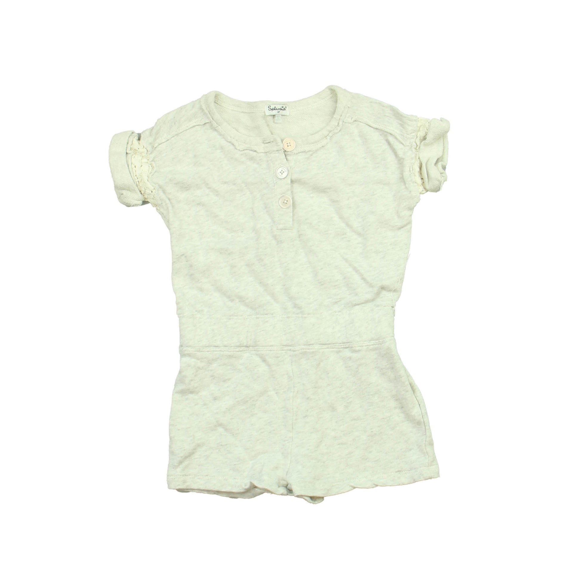 Splendid Girls Light Gray Romper Size: 4T Light Gray
