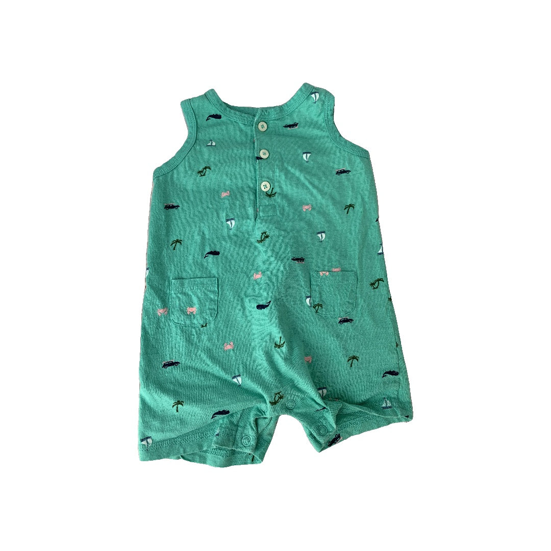 Carters Boys light green | Boats Romper Size: 9 months light green | Boats