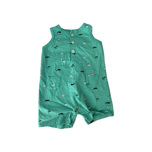 Carters Boys light green | Boats Romper Size: 9 months light green | Boats