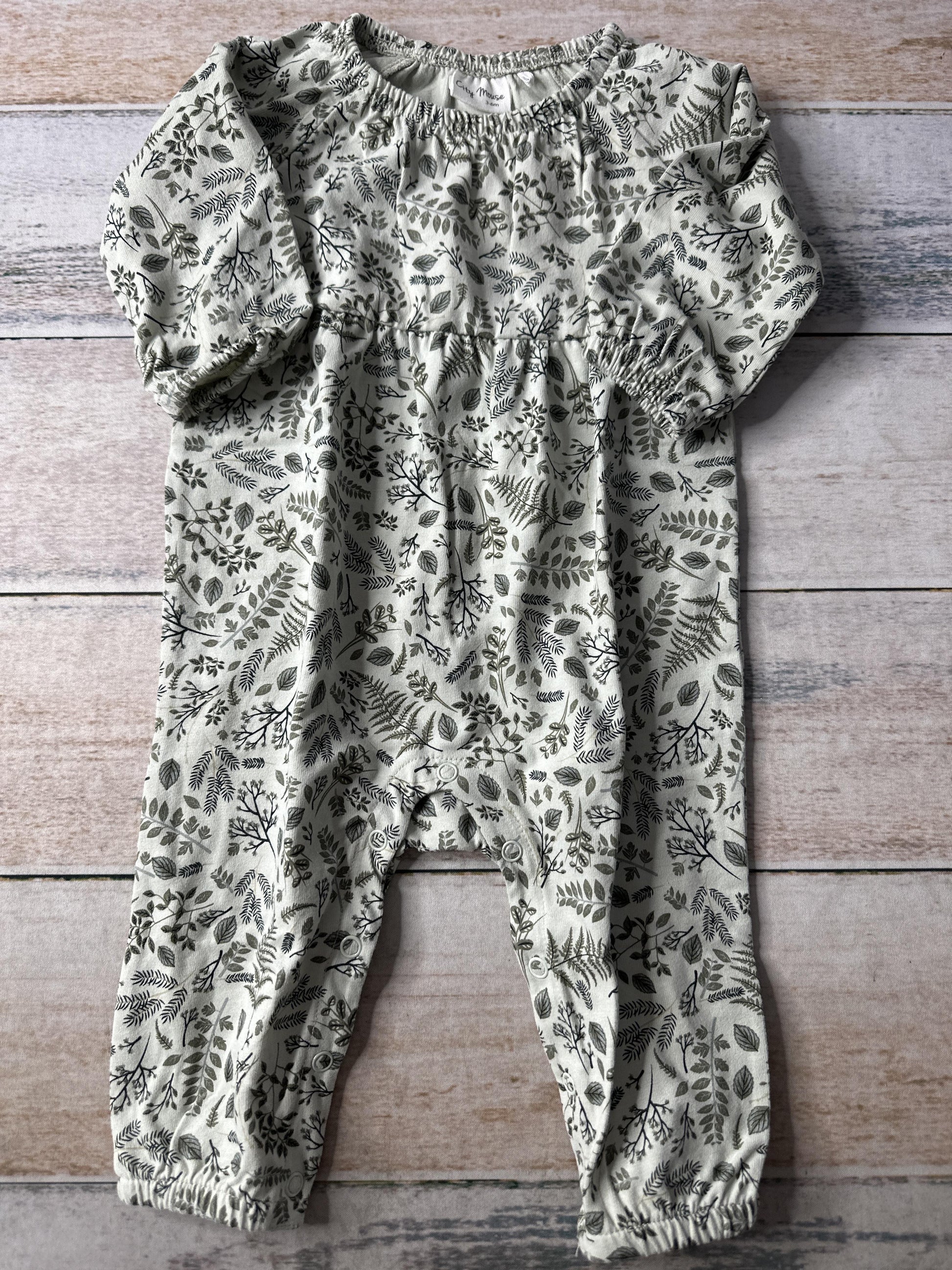 City Mouse Girls light green | Forest Green Long Sleeve Outfit Size: 3-6 months light green | Forest Green
