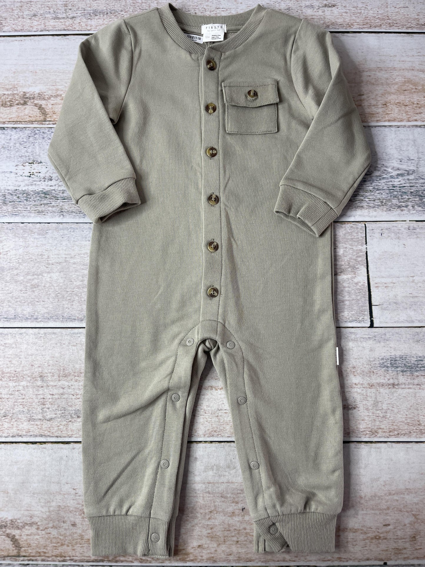 Firsts Boys light green | Grey Long Sleeve Outfit Size: 12 months light green | Grey