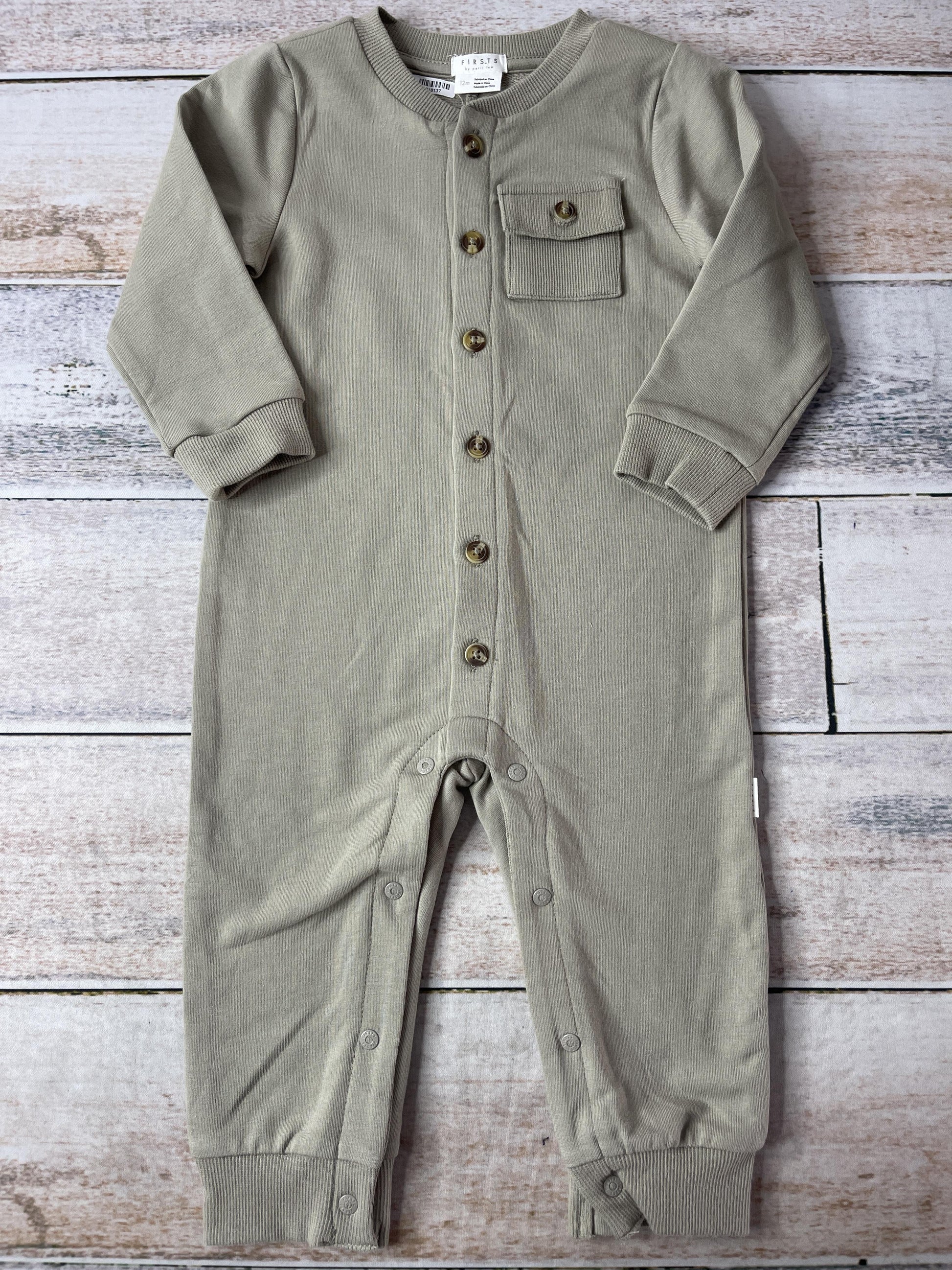 Firsts Boys light green | Grey Long Sleeve Outfit Size: 12 months light green | Grey