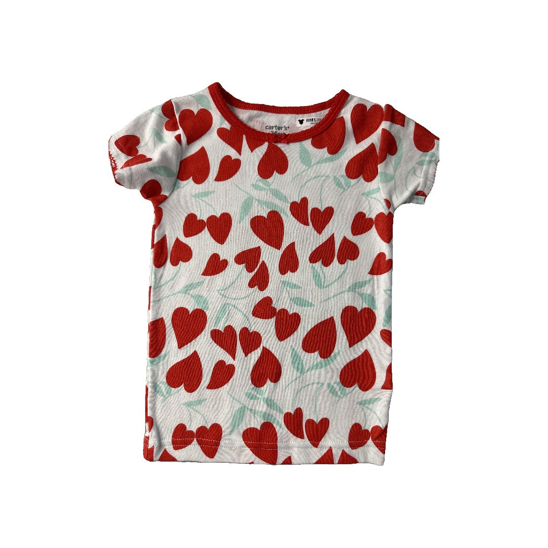 Carters Girls light green | Hearts | Red Pajamas Size: 24 months light green | Hearts | Red