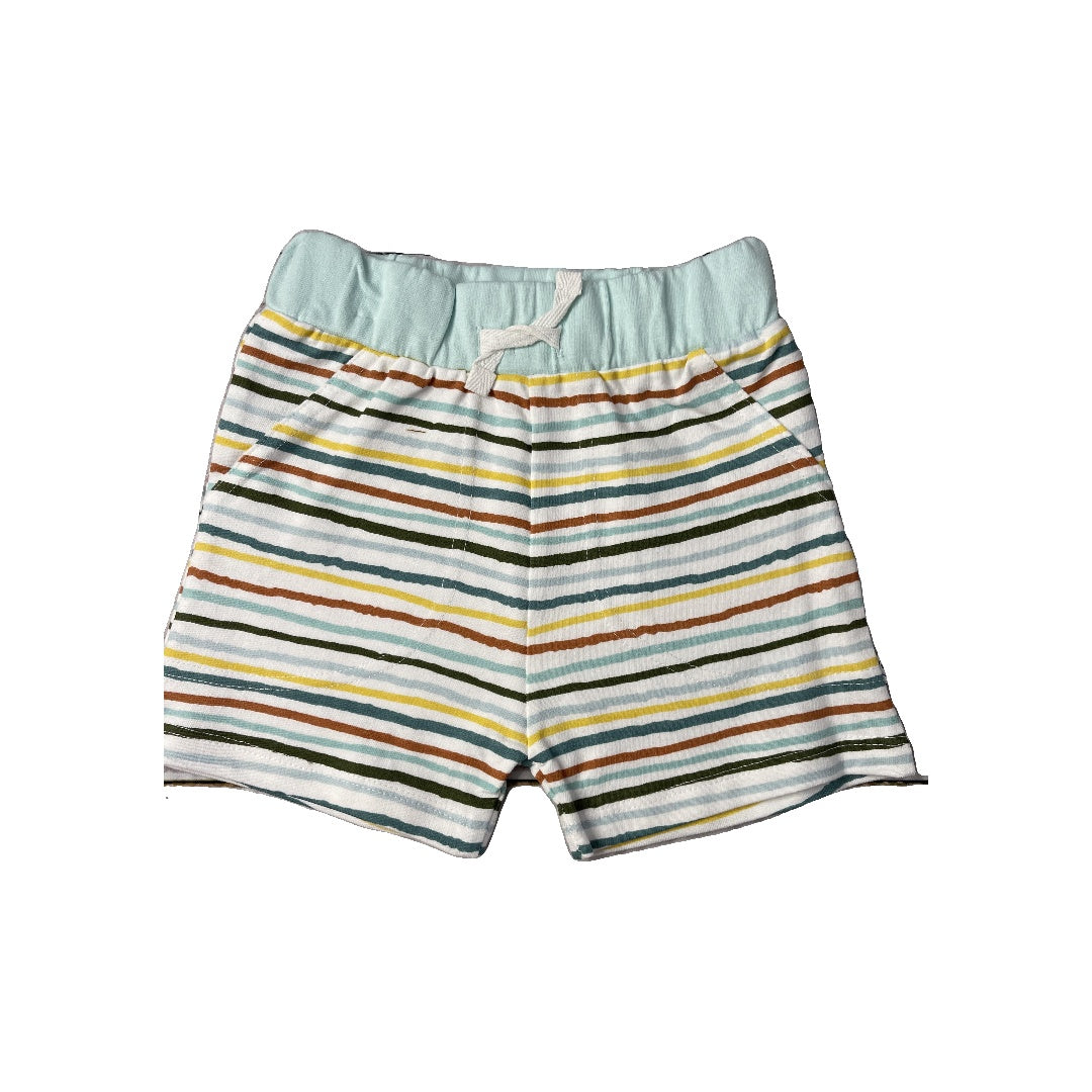 Honest co Unisex light green | Light Blue | Stripe | White | Brown Shorts Size: 12 months light green | Light Blue | Stripe | White | Brown