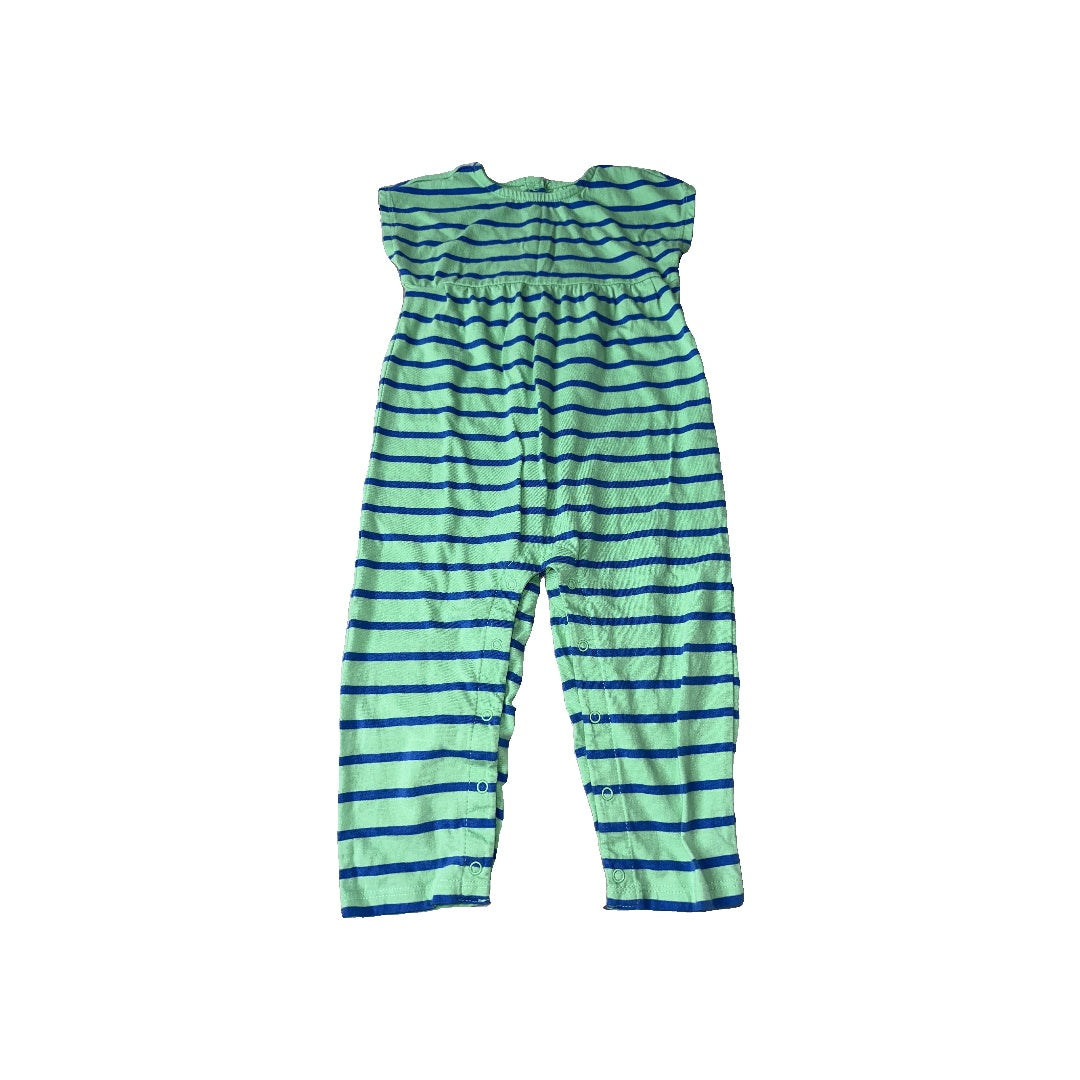Primary Girls light green | Light Blue | Stripe Romper Size: 12-18 months light green | Light Blue | Stripe