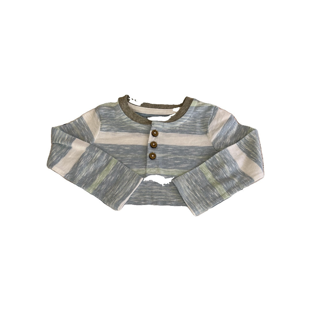Burt's Bees Boys light green | Light Blue | Stripe Long Sleeve Outfit Size: 12 months light green | Light Blue | Stripe
