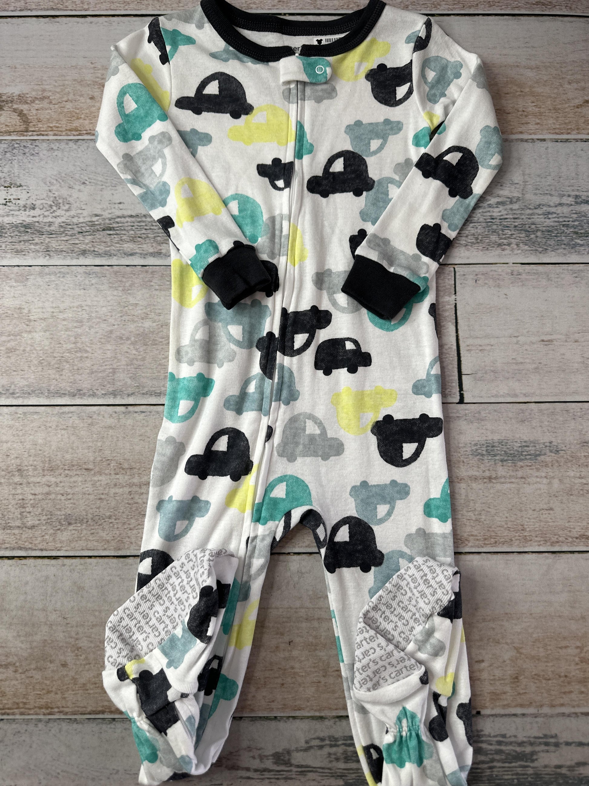 Carters Boys light green | Light Blue | White | Black Pajamas Size: 2T light green | Light Blue | White | Black