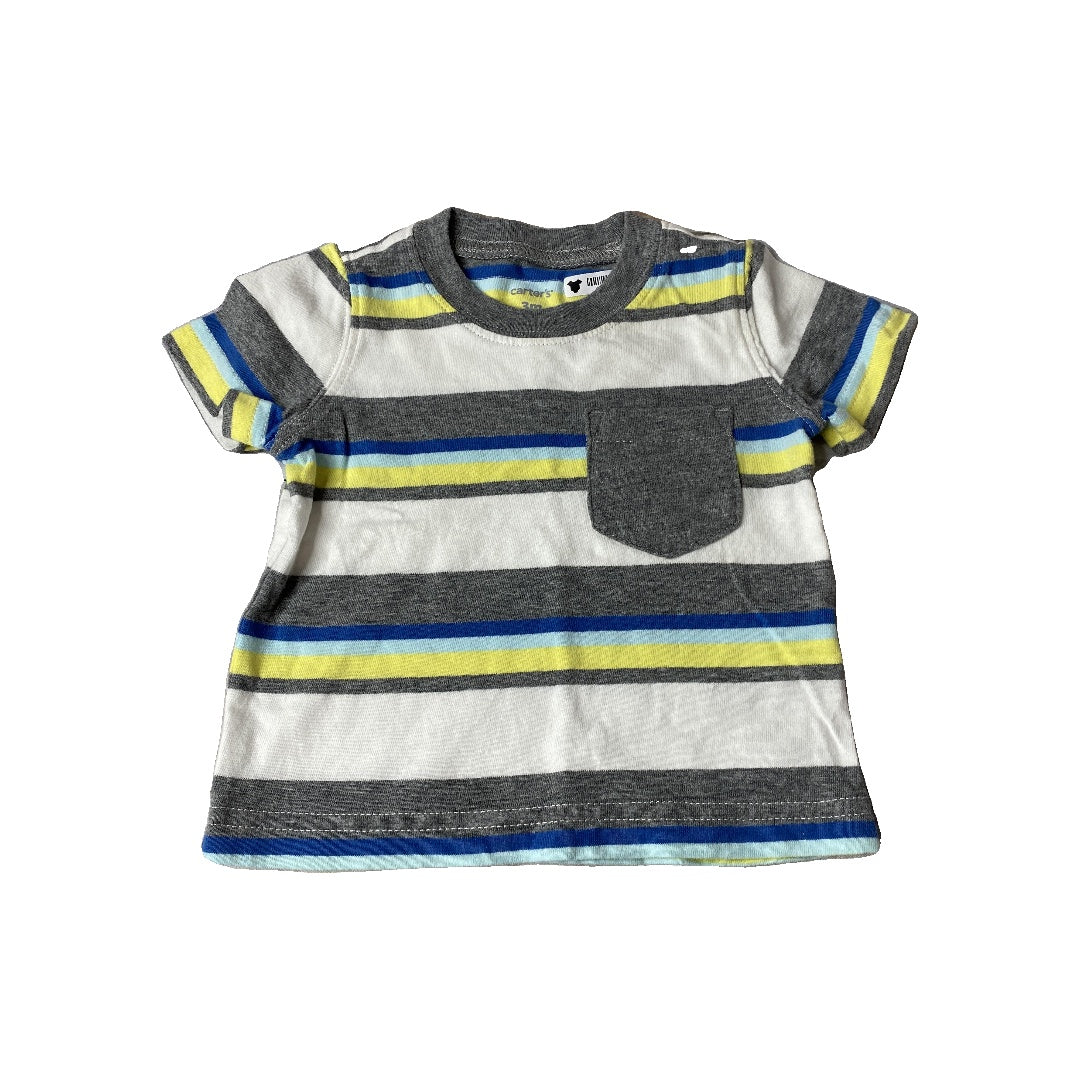 Carters Boys light green | Light Blue | White | Striped T-Shirt Size: 0-3 months light green | Light Blue | White | Striped