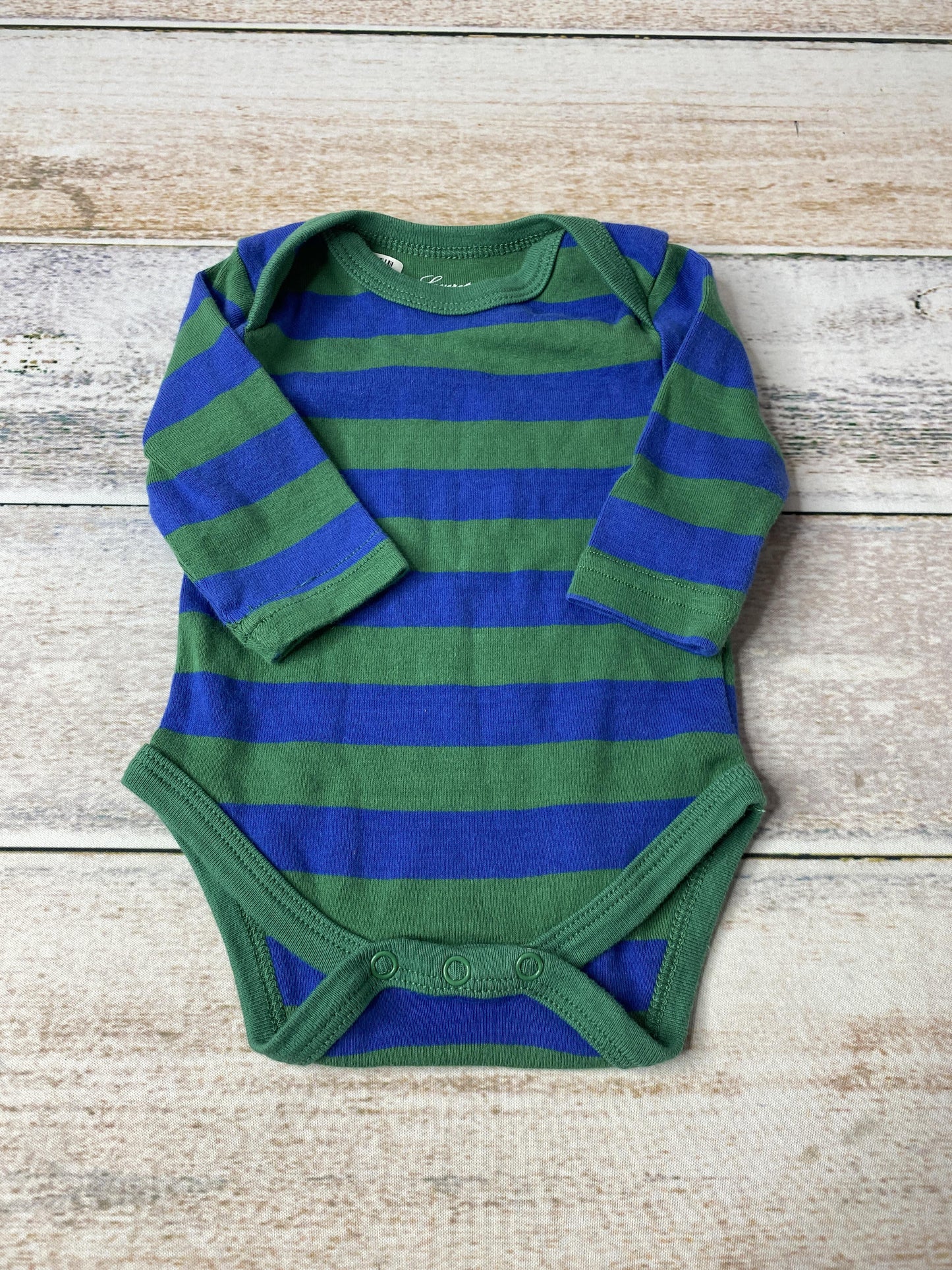 Leveret Unisex light green | Navy Blue | Striped Onesie Size: 0-3 months light green | Navy Blue | Striped