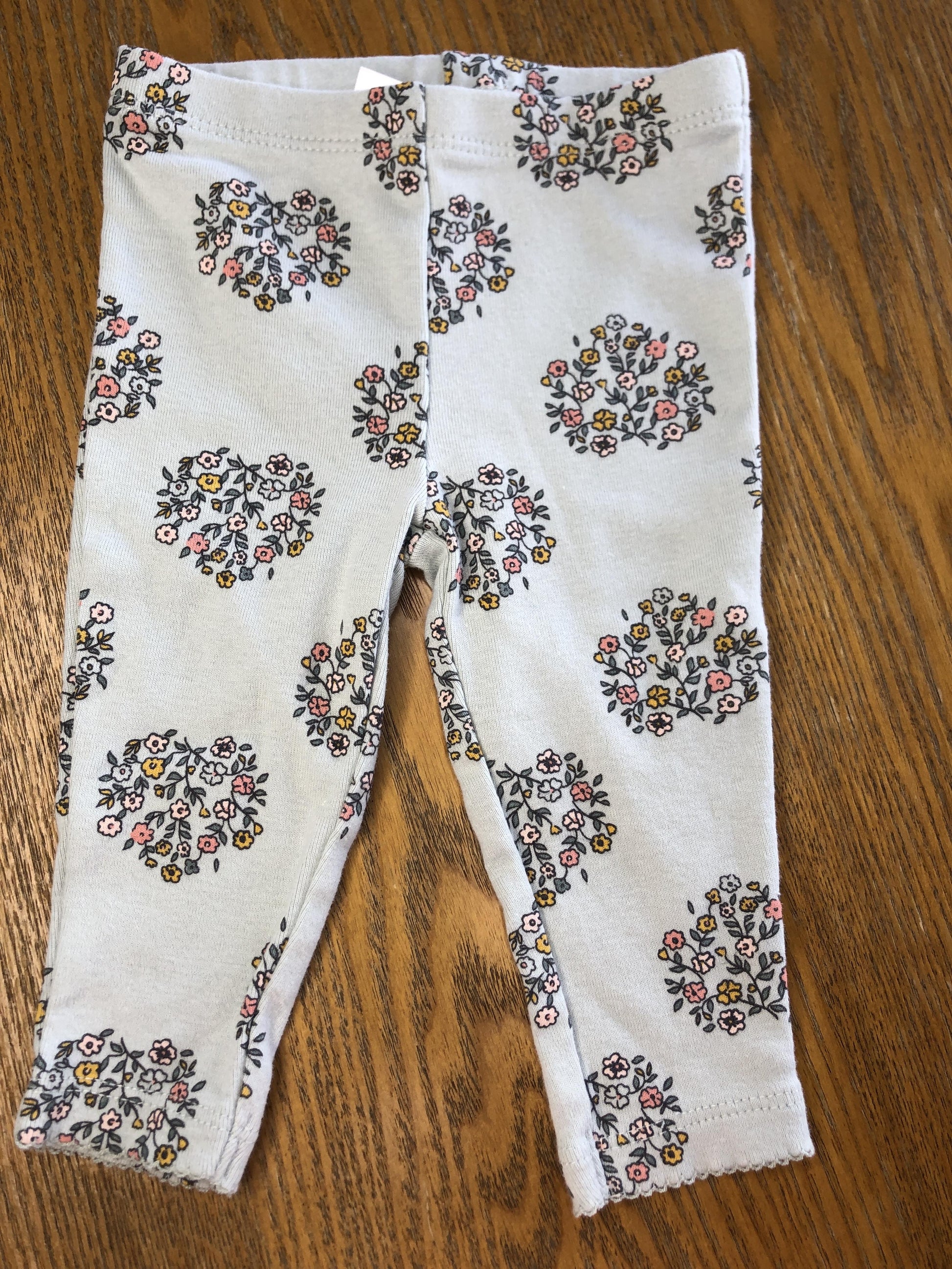 Carters Girls light green | Pink floral Pants Size: 6 months light green | Pink floral