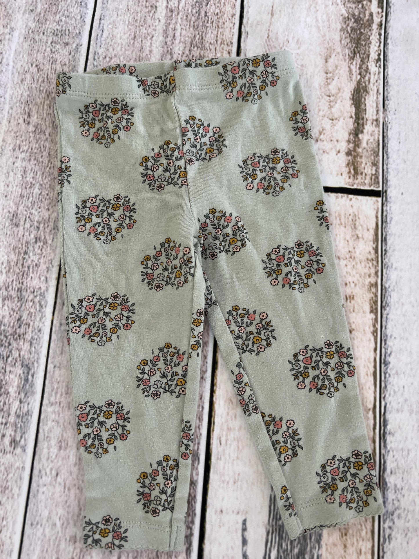 Carters Girls light green | Pink floral Pants Size: 12 months light green | Pink floral