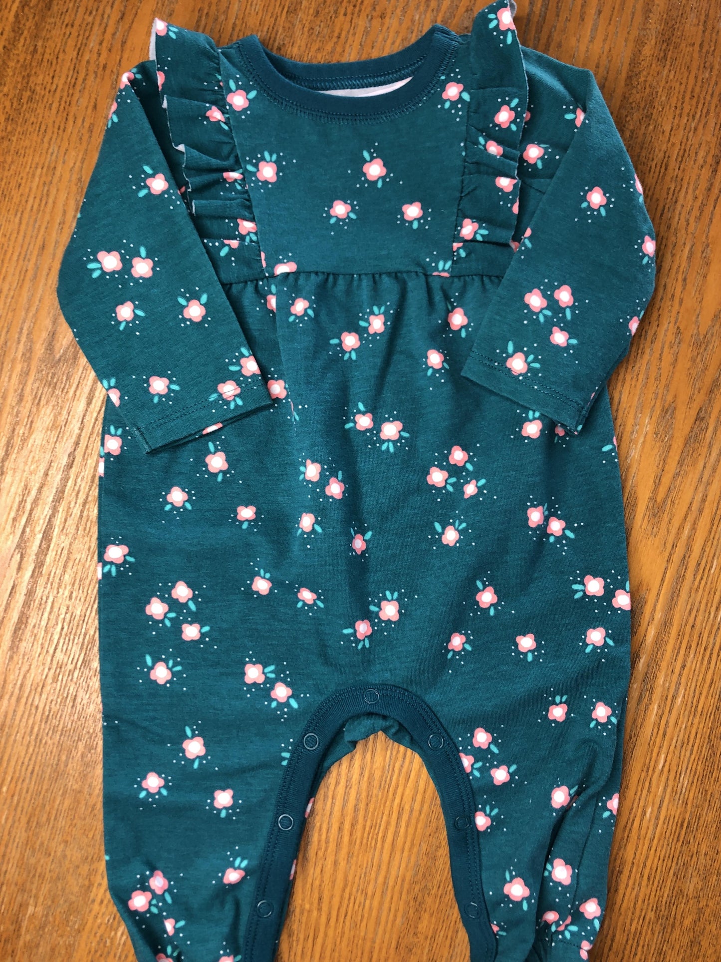 Cat & Jack Girls light green | Pink floral Long Sleeve Outfit Size: 3-6 months light green | Pink floral